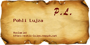 Pohli Lujza névjegykártya